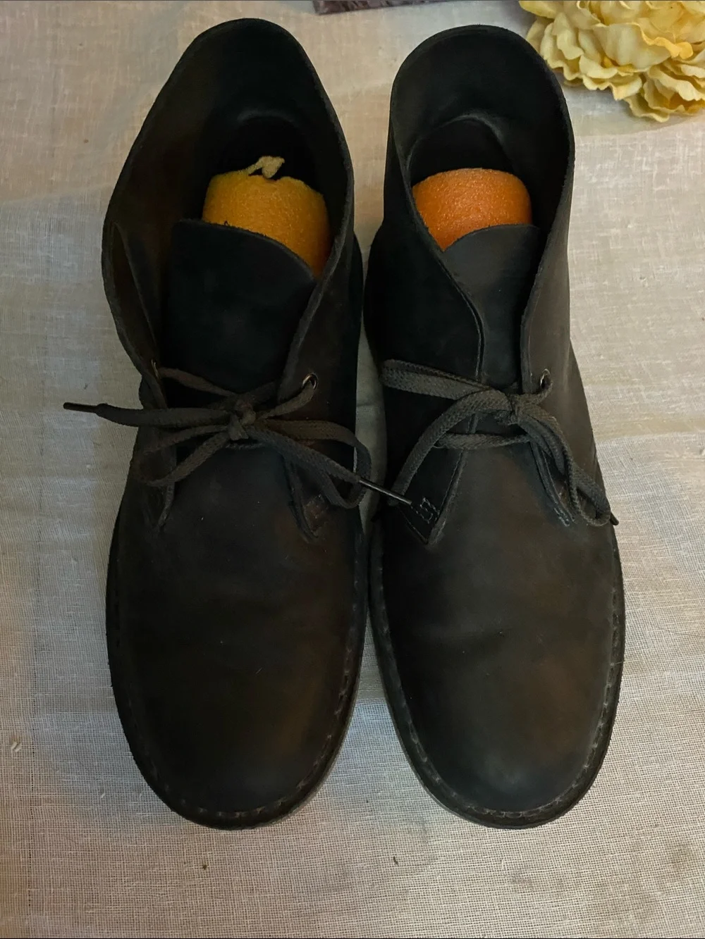 CLARKS SZ 9.5 Bushacre 2 Men’s Charcoal Grey Black Ankle Chukka Boots